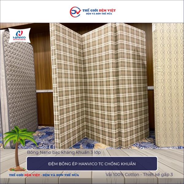 Đệm bông ép Hanvico TC chống khuẩn 8